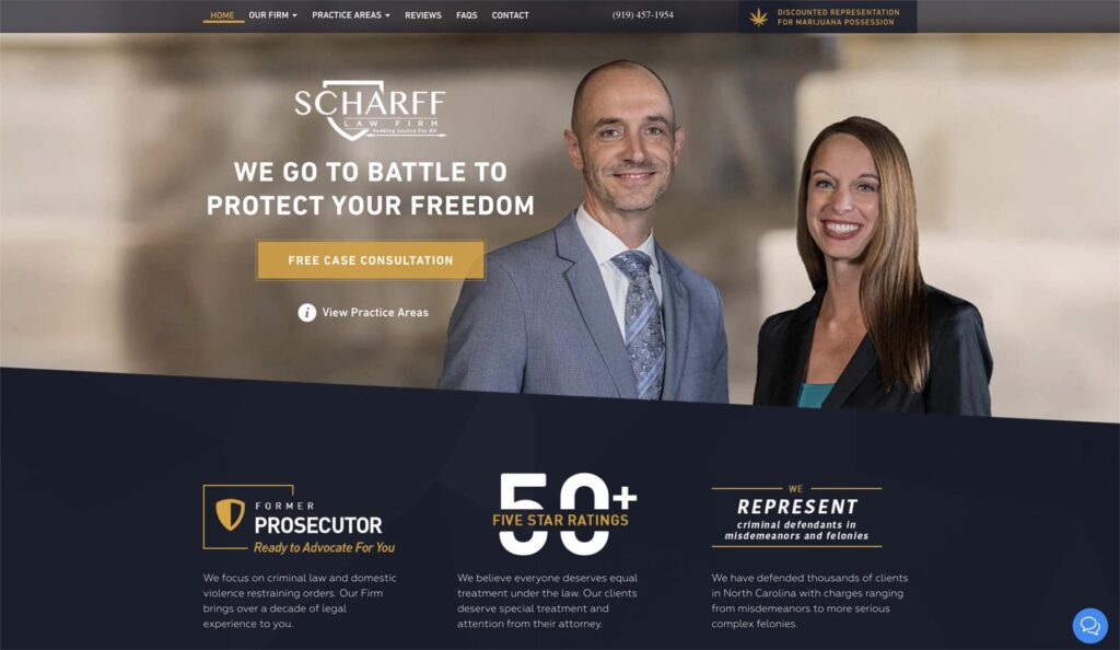 law firm website design - Scharff Law Firm